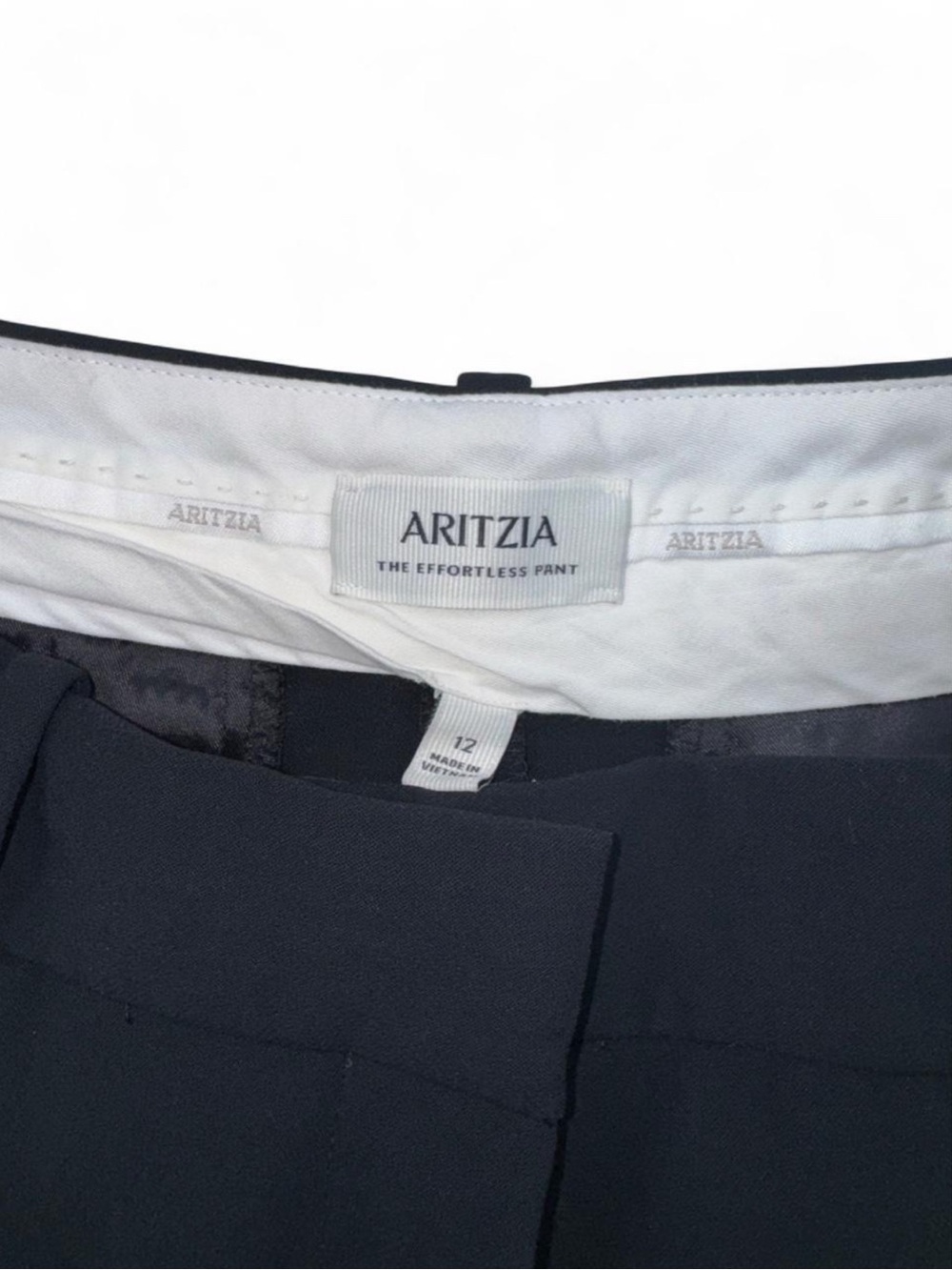 Aritzia The Effortless Pant Curve-Fit Cropped Crepette Black Trouser Size 12 - Picture 4 of 8